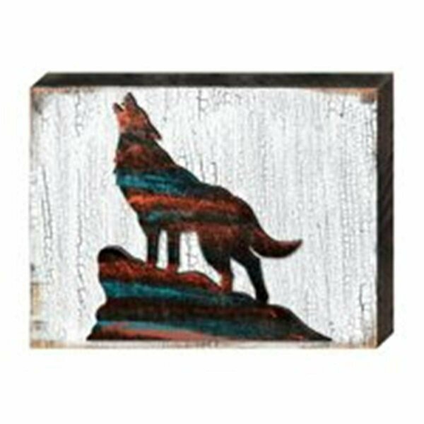 Clean Choice Wolf on the Stone Vintage Wildlife Art on Board Wall Decor CL2969886
